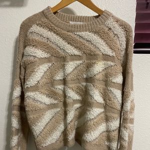 John and Jenn Beige and White Sweater (S/P)